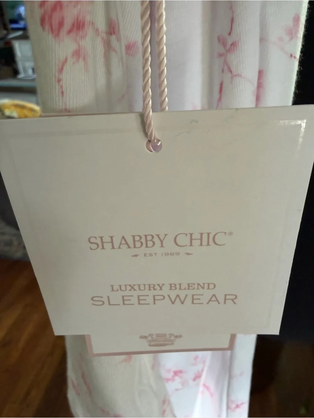 Shabby Chic White & Pink Floral Girls Pajama Set